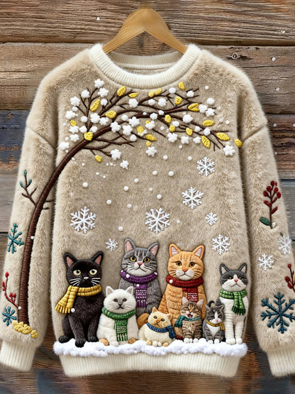 🎄❄️【Akcia -50%】Dámsky flanelový vianočný sveter s krásnymi potlačami