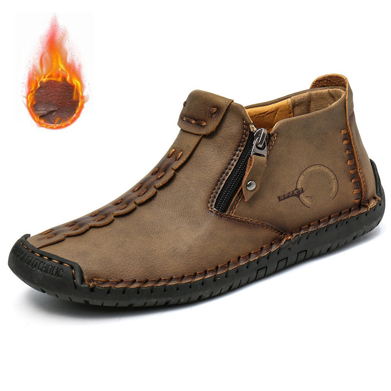 👞💥【Sezonski popust 50%】Zimska novost 2025: Moški čevlji Martens s krzneno podlogo in zadrgo