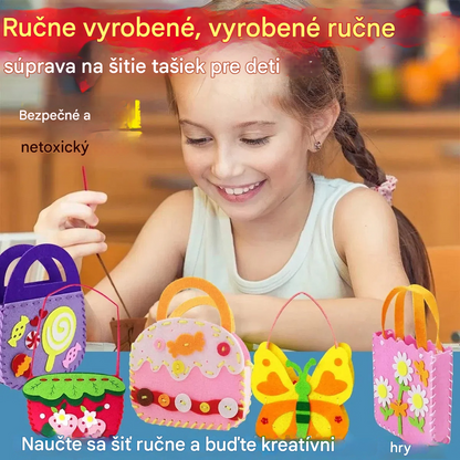 🧵🧶🦋【8 dielov】Vzdelávacia šijacia sada pre deti