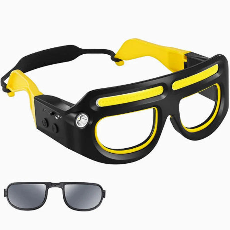 👓💡 Nabíjateľná LED čelovka s okuliarmi