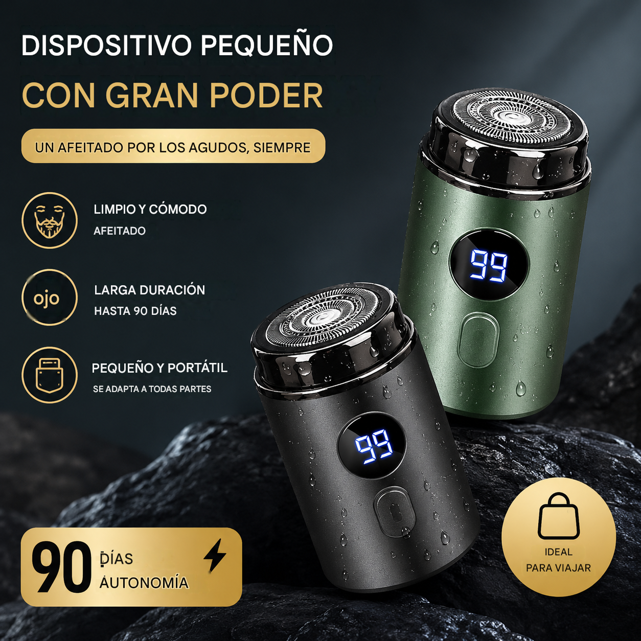 🔥 Oferta especial -47%! 🔥Potente mini afeitadora eléctrica para hombres con pantalla digital