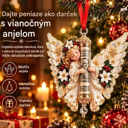 🎁5-dielna sada, cena 26 eur✨ Vianočná dekorácia v tvare anjelika (možno použiť aj ako držiak na darček v hotovosti)