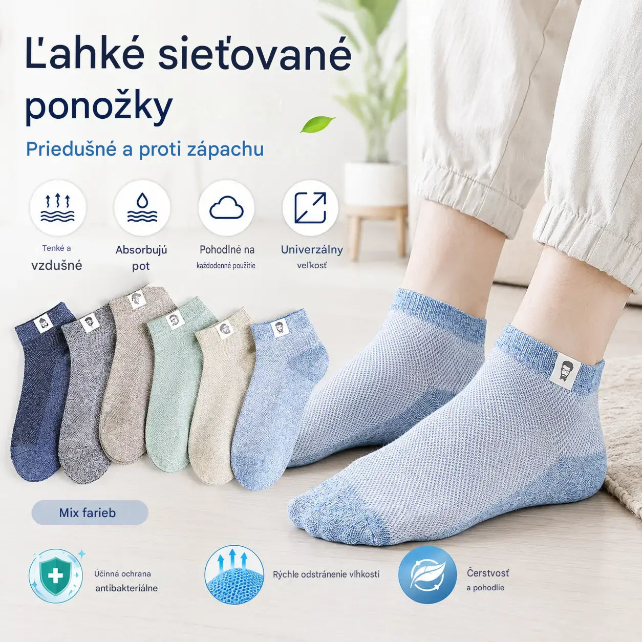 10 párov za 22 eur🔥⚡🧦Pánske priedušné antibakteriálne a zápachu odolné ponožky