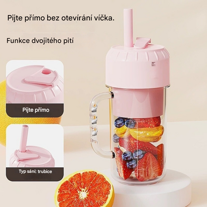 ✨🍎【400 ml】Přenosný odšťavňovač – vezměte si ho kamkoli s sebou a vychutnejte si čerstvé a zdravé ovocné i zeleninové šťávy kdykoli.