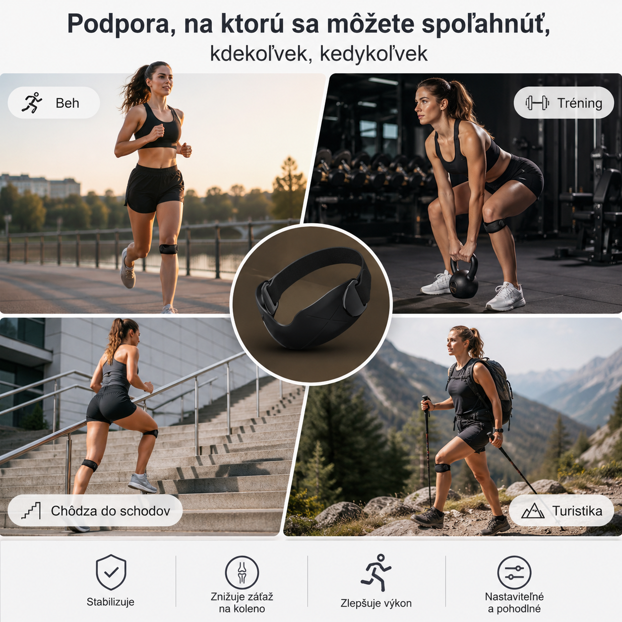 4 páry za 23 eur🏃‍♀️ Športová ortéza na koleno👉 Koleno potrebuje čas. Táto páska mu ho dáva.