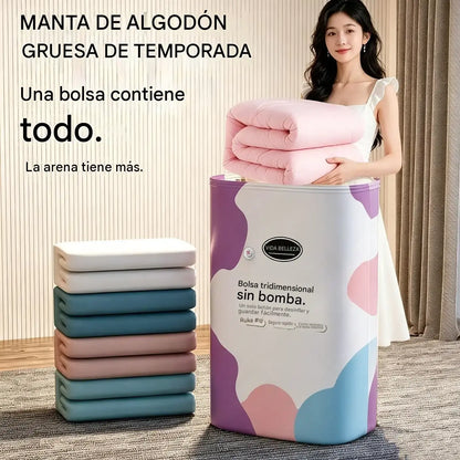 🧳 Juego de 5 piezas por solo 30 € 💨 Bolsas de almacenamiento al vacío grandes y flexibles: no requieren bomba; herméticas y a prueba de fugas, ideales para ahorrar espacio en la maleta o en casa ✈️