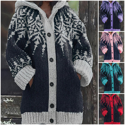 🔥【Kup 1, drugi dostaniesz za darmo】【S~5XL】❄Elegancka retro kurtka z kapturem w kolorze płatka śniegu