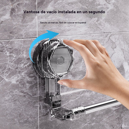 🚿✨【Compra uno y llévate otro gratis】Barra de toalla giratoria con ventosa, sin necesidad de taladrar.
