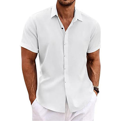 🏖️👕【S-3XL】Nueva camisa masculina de manga corta estilo playa, algodón y lino, talla grande
