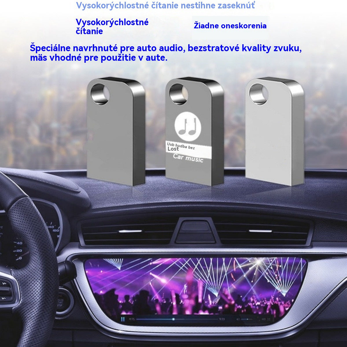 🚗🎵🎵【Časovo obmedzená zľava 50%】Hudobný USB kľúč obsahuje 8000 skladieb, 600 hudobných videí a 6D zvukové efekty.