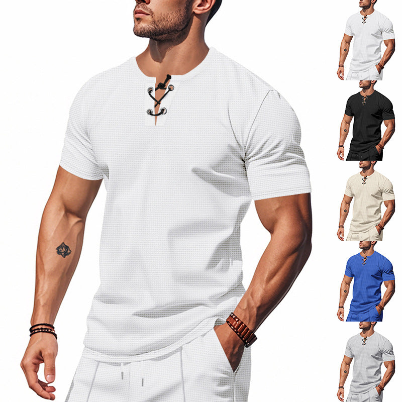 👔【50% OFF】❗️❗️👍Мъжка тениска, лятна с къс ръкав от чист памук | Удобна и дишаща, с опция за плащане при доставка