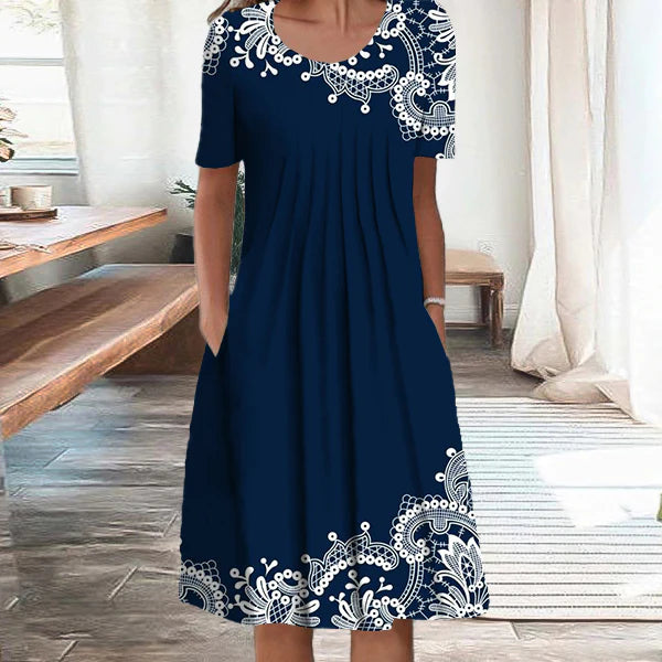 ✨ ¡Novedad en oferta! 🔥【40-120 kg】Nuevo vestido de mujer con mangas cortas y cuello redondo, tallas grandes, 2026. ✅️Pago contra entrega