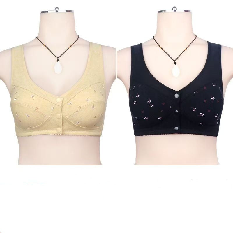 ✨🎉50% zľava 【balenie 2 kusov】💞【40-105 kg】Elegantná podprsenka z čistej bavlny so zapínaním vpredu, vhodná pre ženy stredného veku