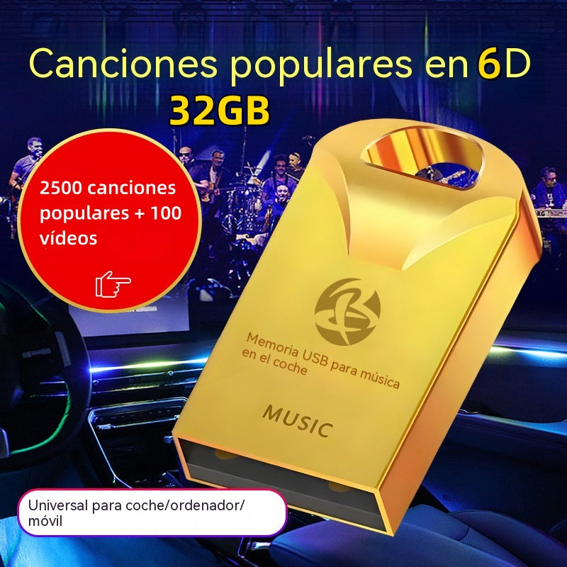 🔥🔥【32GB】Vysokokvalitný univerzálny USB kľúč do auta s hudbou 【2500 populárnych skladieb + 100 videí】
