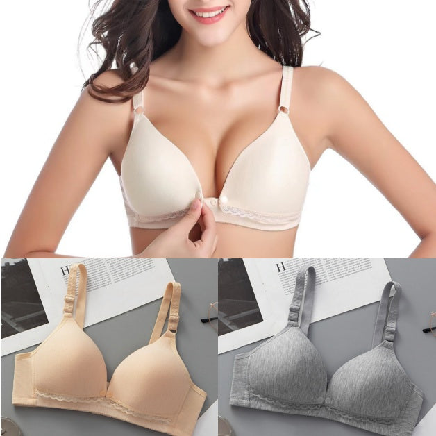 🥰 (3 броя) Сутиен с отваряне отпред👙 Тънък, с повдигащ ефект, против увисване