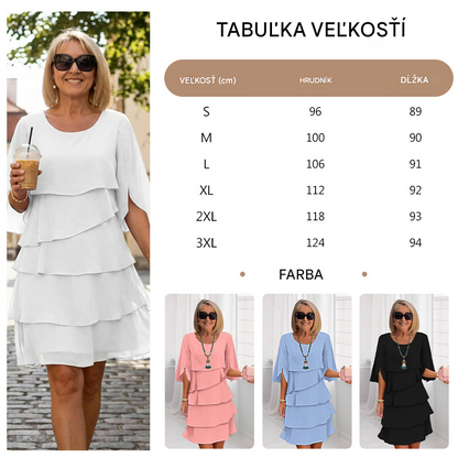 💃🎁【S-3XL】✨Elegantné viacvrstvové šaty s volánikmi na manžetách, štýlové a sofistikované💃