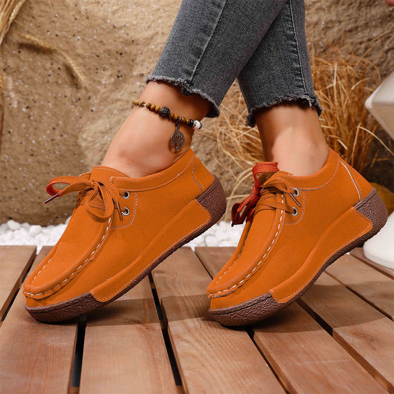 🔥🌟【50% zniżki】【36-43】Damskie buty na grubej podeszwie z okrągłym noskiem – Modne i wygodne obuwie wspierające stopę, amortyzujące wstrząsy i pomagające utrzymać prawidłową postawę.