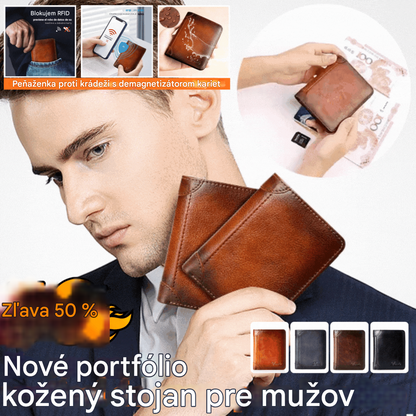 👝✨ Nowy, męski portfel ze skóry naturalnej z ochroną antykradzieżową