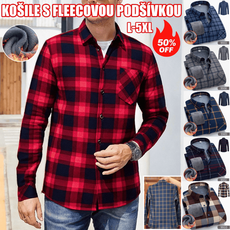 🔥【Αγοράστε 1 και λάβετε 1 δωρεάν】👔【L-5XL】Φθινόπωρο Χειμώνας μακρυμάνικο ζεστό πουκάμισο
