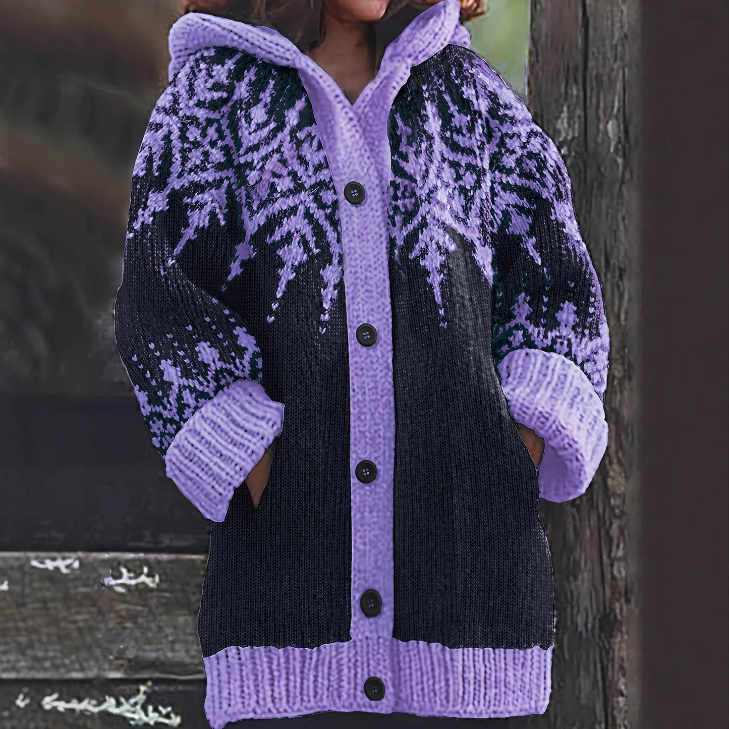 🔥【Kupite 1, dobijete 1 besplatno】【S~5XL】❄Elegantna retro jakna s kapuljačom u boji pahuljica