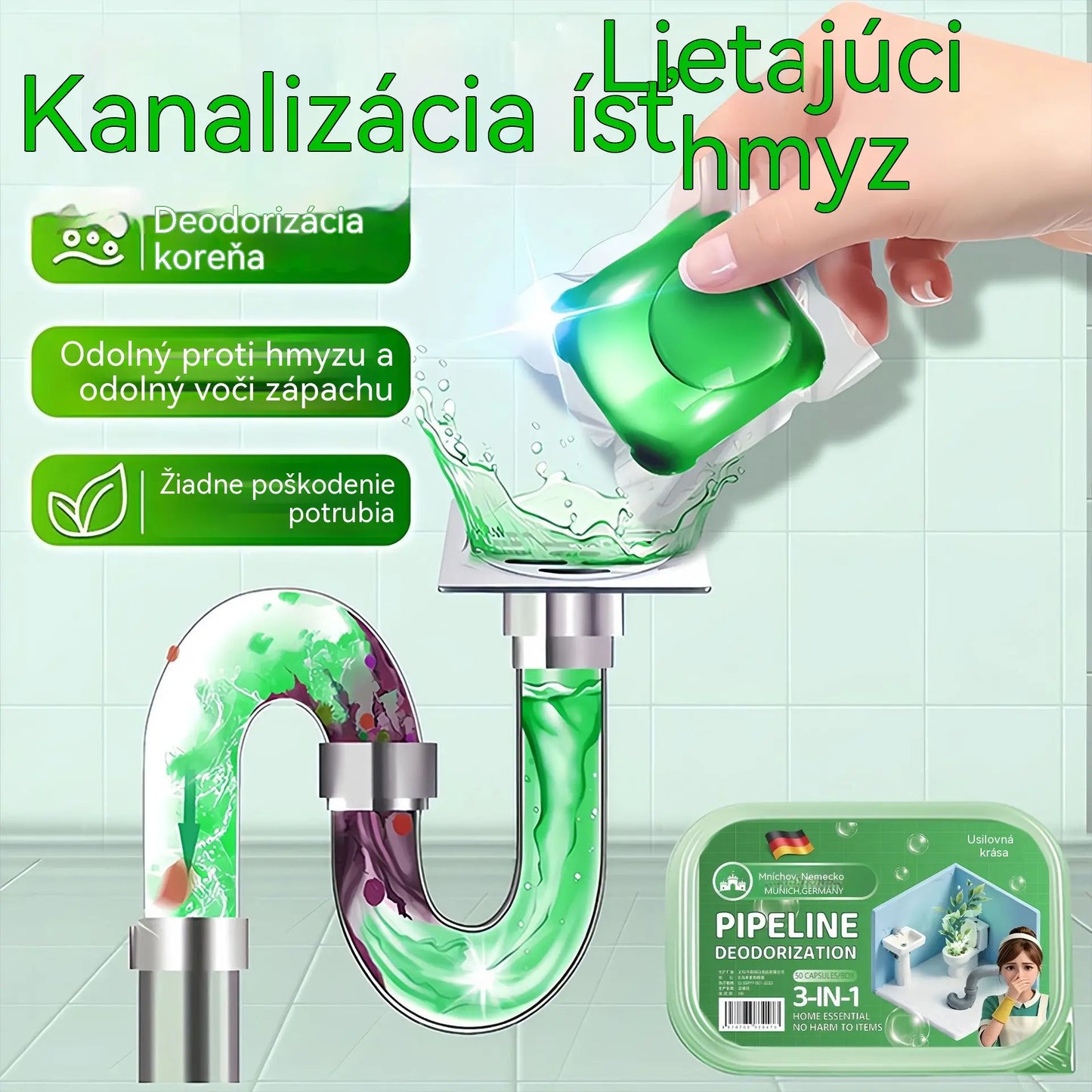 3 balenia (150 tabliet) za 23 eur.-🔥🎉 Išlo to na dračku! Kúpilo si to 30 000 ľudí 🎉. Bio-enzymatické kapsuly na odstránenie zápachu z odtoku.