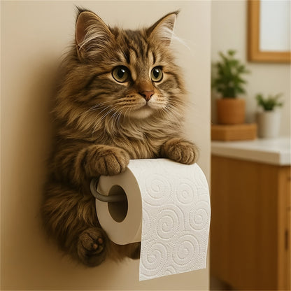 🐱【Horúci výpredaj roka】💥Roztomilý držiak na toaletný papier s mačkou✨📦Doprava zadarmo – skladom