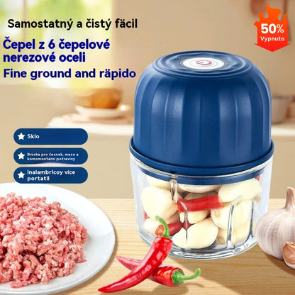 💥 POSLEDNÍ DEN AKCE – 50 % SLEVA ⏰ PRODÁNO VÍCE NEŽ 50 000 KUSŮ! 🧄 Elektrický lis na česnek, mini přenosný sekáček na zeleninu