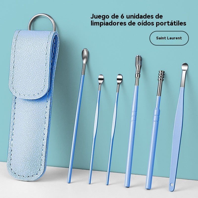 👂Juego de 6 herramientas para eliminar cerumen con tubo de almacenamiento | Kit completo para el cuidado auditivo: ¡herramienta seis en uno! 👂