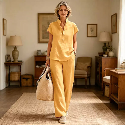 ✨Traje de mujer 2026, nuevo estilo, algodón y lino.