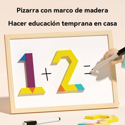 👶🌈🧩【144 piezas】🔥Juguete de rompecabezas tangram de madera magnético, entrenamiento cerebral y juguete educativo para niños, estimula el pensamiento