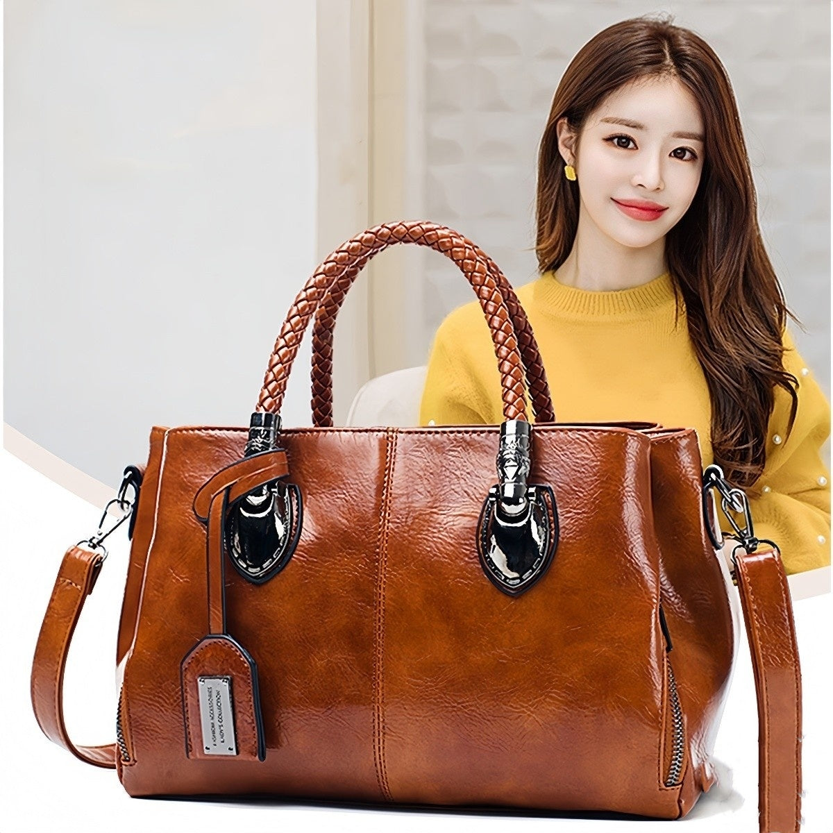 👜🌸【50% popust】Bestseller 2025 – Vintage ženska Boston torbica iz usnja