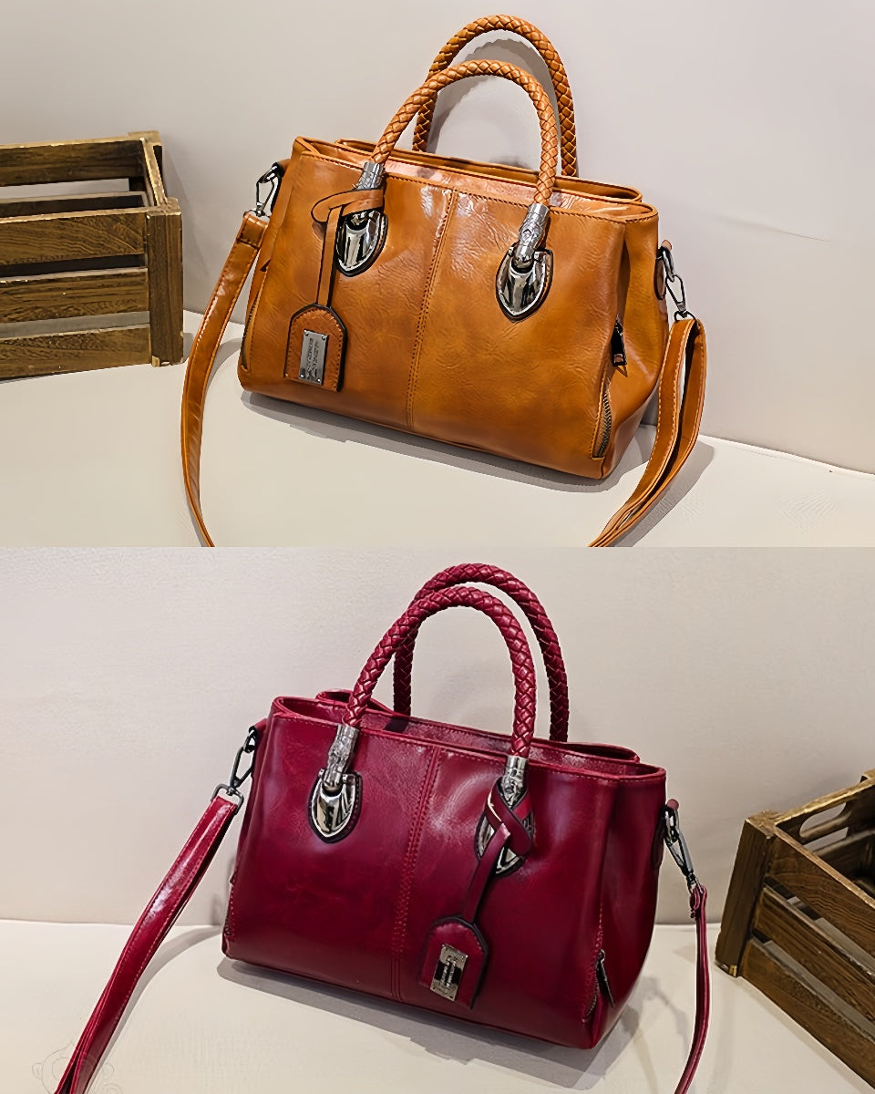 👜🌸【50% popust】Bestseller 2025 – Vintage ženska Boston torbica iz usnja
