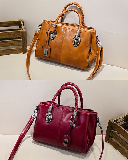 👜🌸【50% popust】Bestseller 2025 – Vintage ženska Boston torbica iz usnja