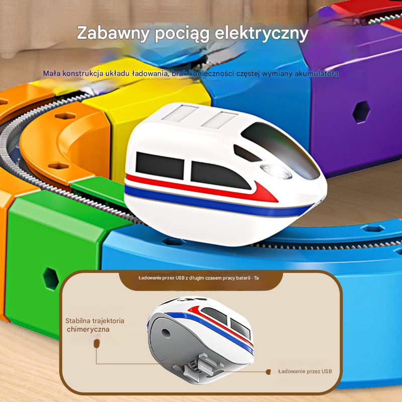 🎁🚄Kolejka z kostki – zestaw do budowania kolejek elektrycznych --- rozwija kreatywność i logiczne myślenie 🎨🧠