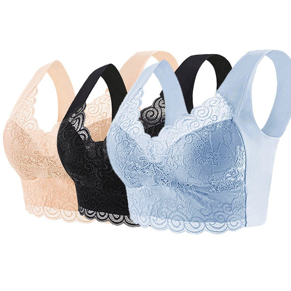 🔥【40kg-110kg】Nowy wygodny i oddychający biustonosz damski (3 sztuk)>Odpowiedni dla kobiet powyżej 40 roku życia (zalecany przez lekarza)