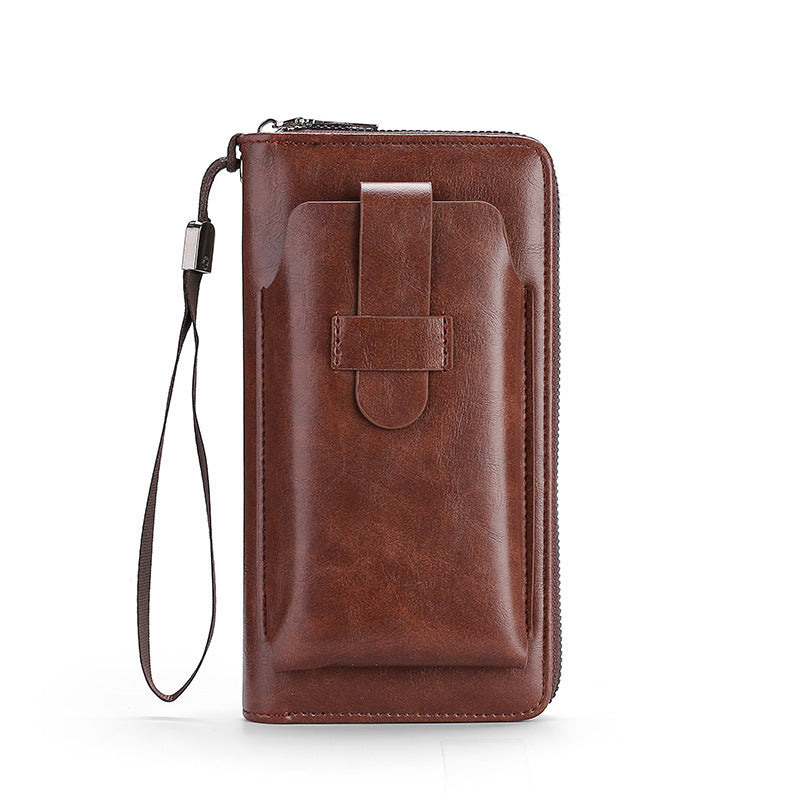 💼🔥Cartera multifuncional para hombre, hecha a mano en cuero genuino, estilo totalmente nuevo.