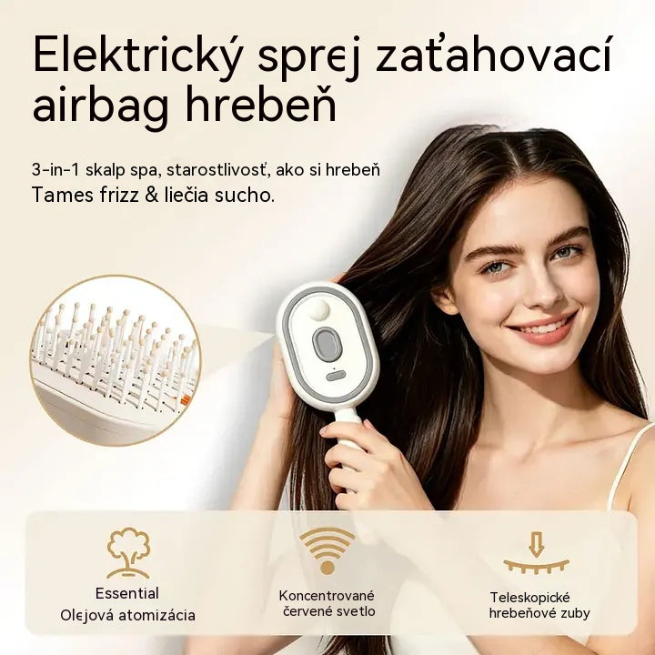 ⚡💨 Elektrický rozprašovač s masážnym hrebeňom a vankúšikom