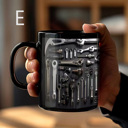 🔥☕【¡Último día! Compra 1 y llévate 1 gratis】Nueva taza de cerámica con diseño de herramientas para mecánicos