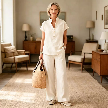 ✨Traje de mujer 2026, nuevo estilo, algodón y lino.