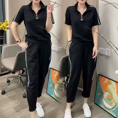 🚶‍♀️🔥【Set bluză + pantaloni】👚【M-4XL】Costum sport nou pentru femei 2025, mărimi mari, croială lejeră și casual