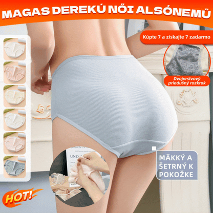 💓 【1 sada za 7 kusov】Posledný deň so zľavou 50 % – ❤️✨Dámske antibakteriálne spodné prádlo s vysokým pásom Simple Premium, vhodné pre ženy s hmotnosťou 70 – 180 libier