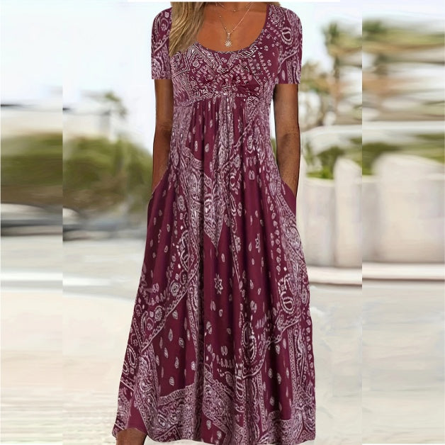 👗【XL-5XL】Рокля с щампа🌟Нова лятна постъпление, наложен платеж