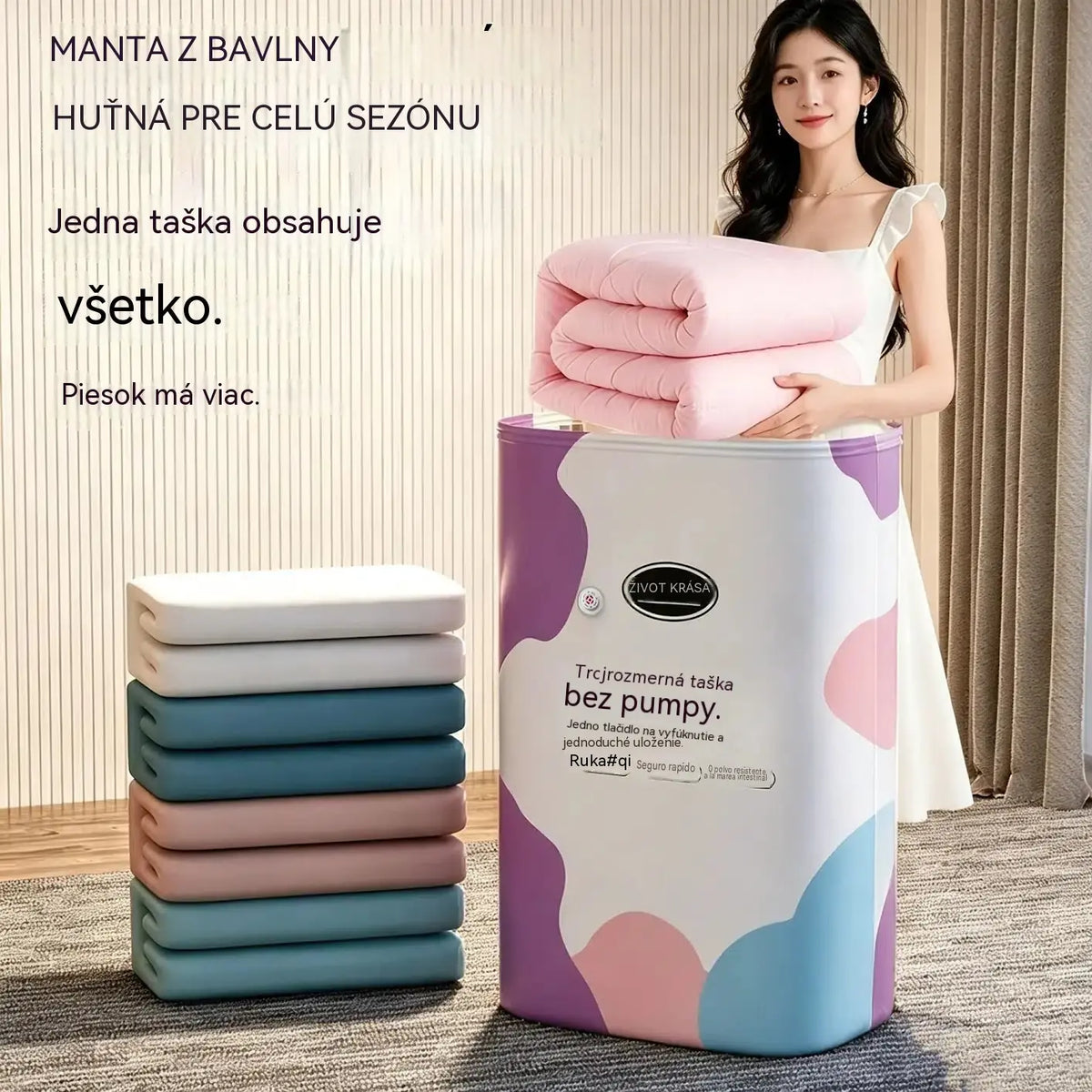 🧳 5-dielna súprava len za 25 € 💨 Veľké, flexibilné vákuové úložné vrecia: nevyžadujú pumpu, sú vzduchotesné a nepriepustné – ideálne na úsporu miesta v kufri alebo doma ✈️