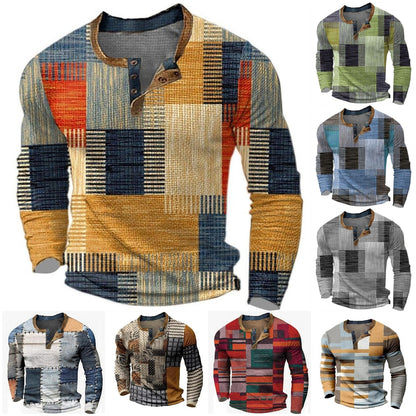 🎁😍【Oferta por ograniczony czas】👔【S-4XL】Męska koszulka z długim rękawem z nadrukiem