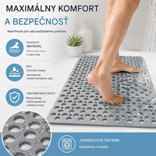 🛁【70x38cm】Protišmyková antibakteriálna bezpečnostná podložka do sprchy 🚿 Účinne predchádza pádom a zraneniam.