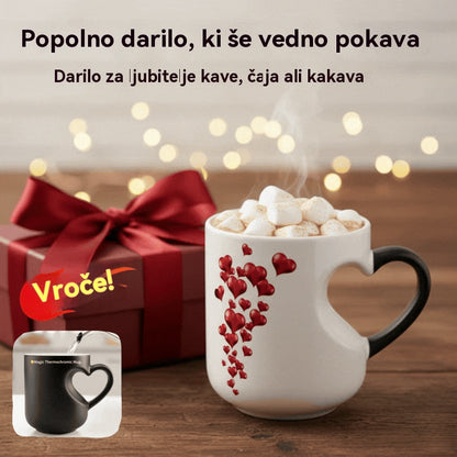 📢📢50 % popust!!! ⏰ Valentinova keramična skodelica v obliki srca, ki spreminja barvo💝✨
