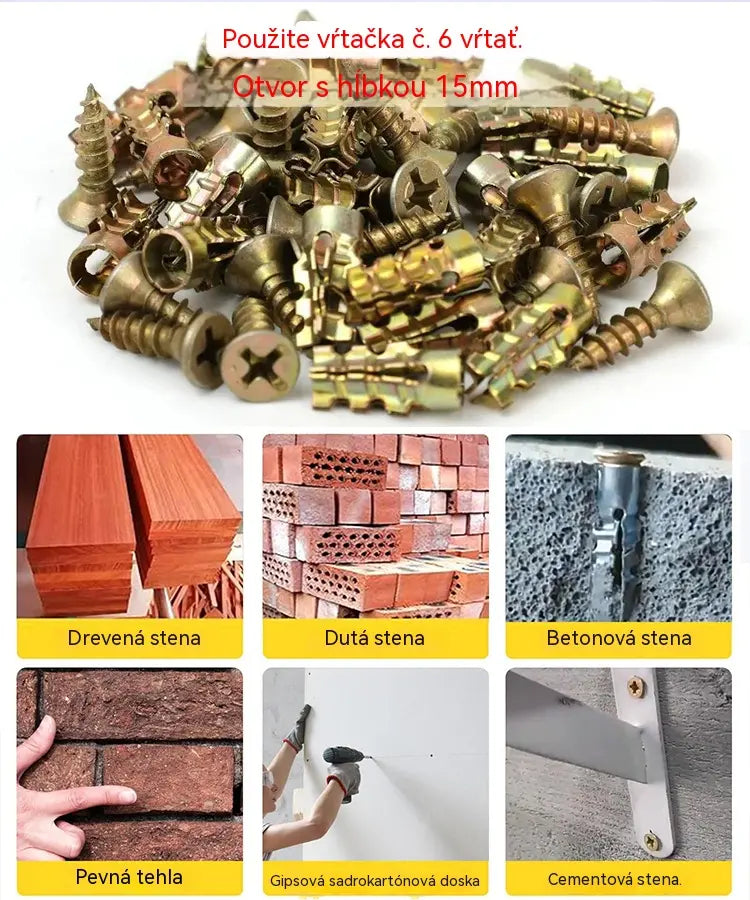【🔥100 setova na rasprodaji】🧰⚒️ Popravak namještaja, kratki ekspanzijski vijci, popravak i ugradnja šarki za kamen/pločice/ormariće.