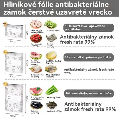 🥩🔥【10 malých + 10 stredných + 10 veľkých】Vrecko z hliníkovej fólie potravinárskej kvality so zipsom na zachovanie čerstvosti, vhodné do domácej chladničky