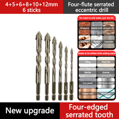 🔥Komplet ekscentričnih svedrov Heavy Duty s 6 žlebovi【4+5+6+8+10+12mm】