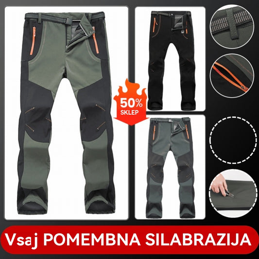 🔥【50% popusta】Moške nepremočljive, vetrovne in zračne softshell pohodniške hlače iz volne, zimske tople in udobne